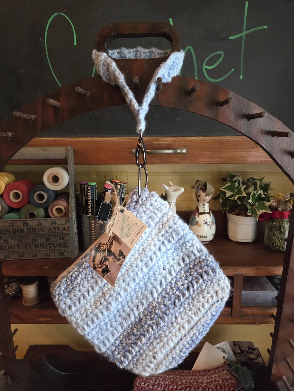 Handmade Crochet Wristlet Pouch - Multicolor Pastel